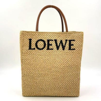 Loewe Standard A4 Shoulder Strap Not Included Leather X Raffia Brown X Beige