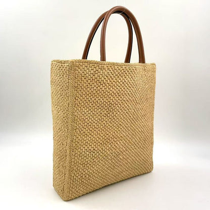 Loewe Standard A4 Shoulder Strap Not Included Leather X Raffia Brown X Beige