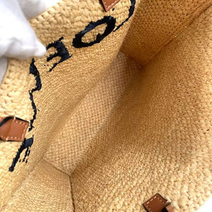 Loewe Standard A4 Shoulder Strap Not Included Leather X Raffia Brown X Beige