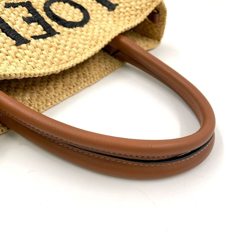 Loewe Standard A4 Shoulder Strap Not Included Leather X Raffia Brown X Beige