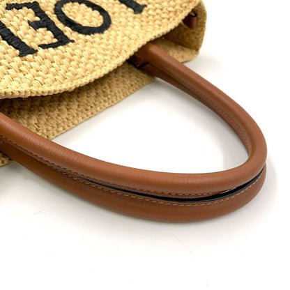 Loewe Standard A4 Shoulder Strap Not Included Leather X Raffia Brown X Beige