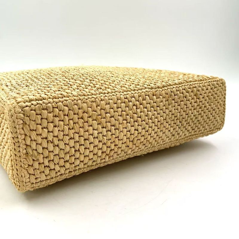 Loewe Standard A4 Shoulder Strap Not Included Leather X Raffia Brown X Beige