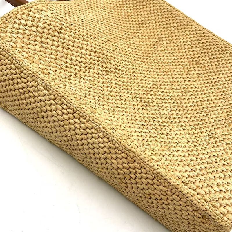 Loewe Standard A4 Shoulder Strap Not Included Leather X Raffia Brown X Beige