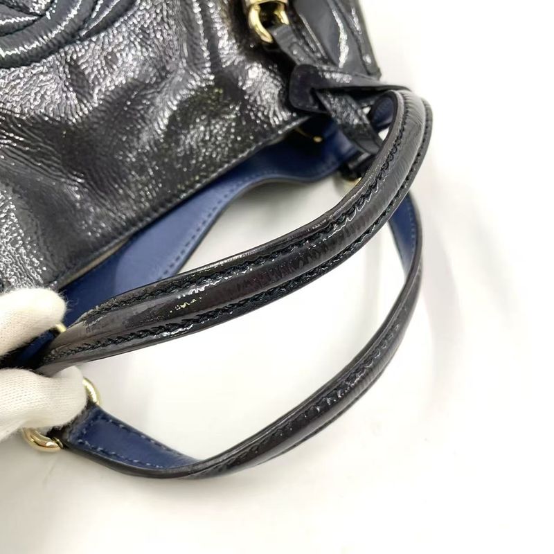 Gucci Soho Interlocking G Shoulder Strap Not Included Enamel Leather Purple