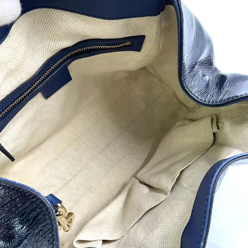 Gucci Soho Interlocking G Shoulder Strap Not Included Enamel Leather Purple