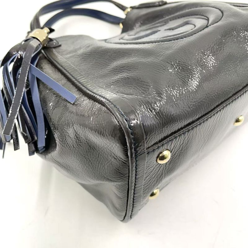 Gucci Soho Interlocking G Shoulder Strap Not Included Enamel Leather Purple