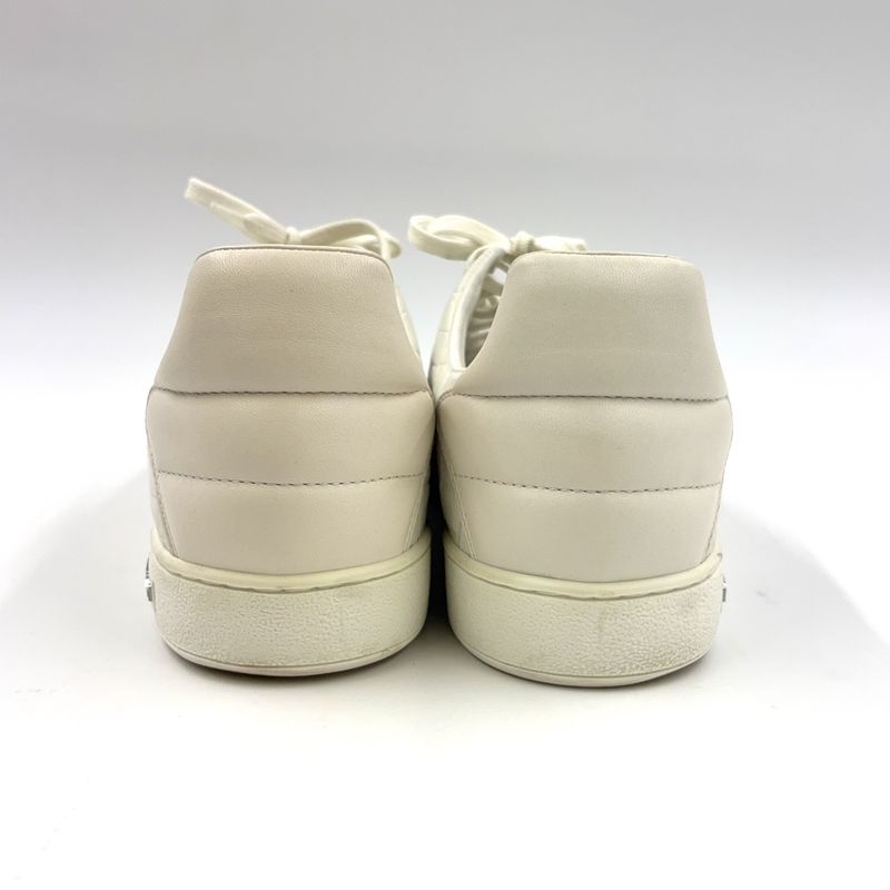 Louis Vuitton Front Low Line Croco Shape Pressed Leather White Sneakers