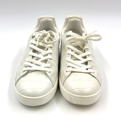 Louis Vuitton Front Low Line Croco Shape Pressed Leather White Sneakers