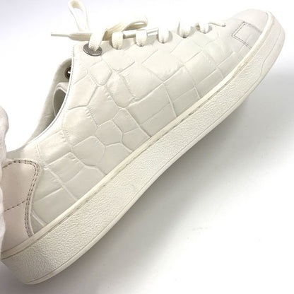 Louis Vuitton Front Low Line Croco Shape Pressed Leather White Sneakers