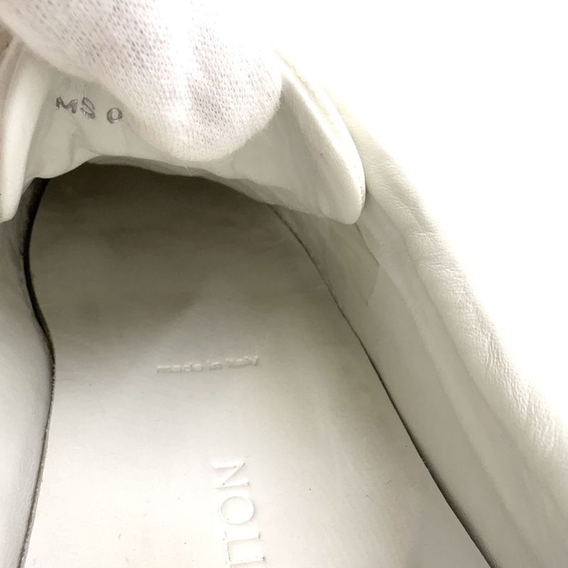 Louis Vuitton Front Low Line Croco Shape Pressed Leather White Sneakers