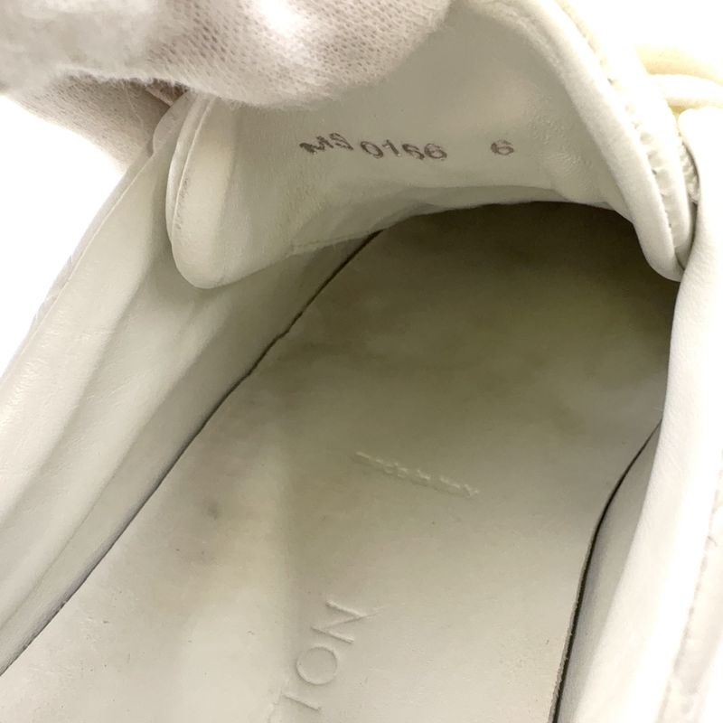 Louis Vuitton Front Low Line Croco Shape Pressed Leather White Sneakers