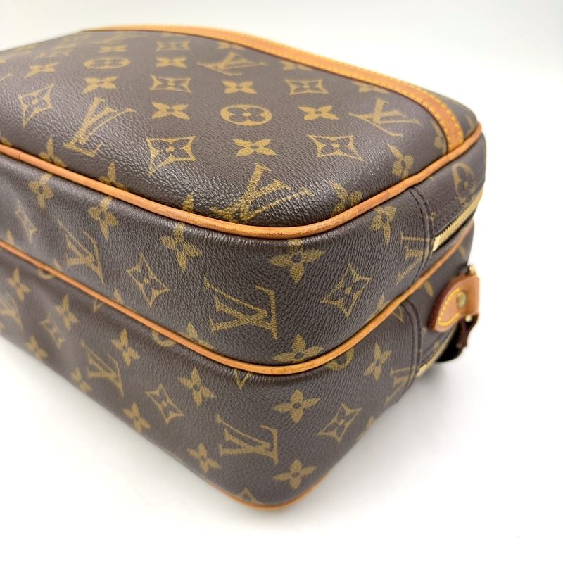 Louis Vuitton Reporter PM Monogram Leather × PVC Brown Shoulder Bag Gold M45254