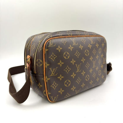 Louis Vuitton Reporter PM Monogram Leather × PVC Brown Shoulder Bag Gold M45254