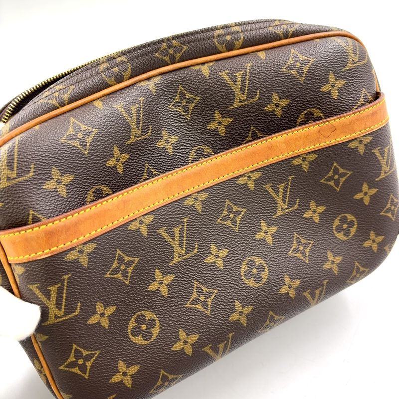 Louis Vuitton Reporter PM Monogram Leather × PVC Brown Shoulder Bag Gold M45254