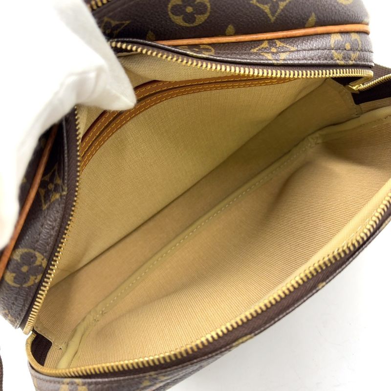 Louis Vuitton Reporter PM Monogram Leather × PVC Brown Shoulder Bag Gold M45254