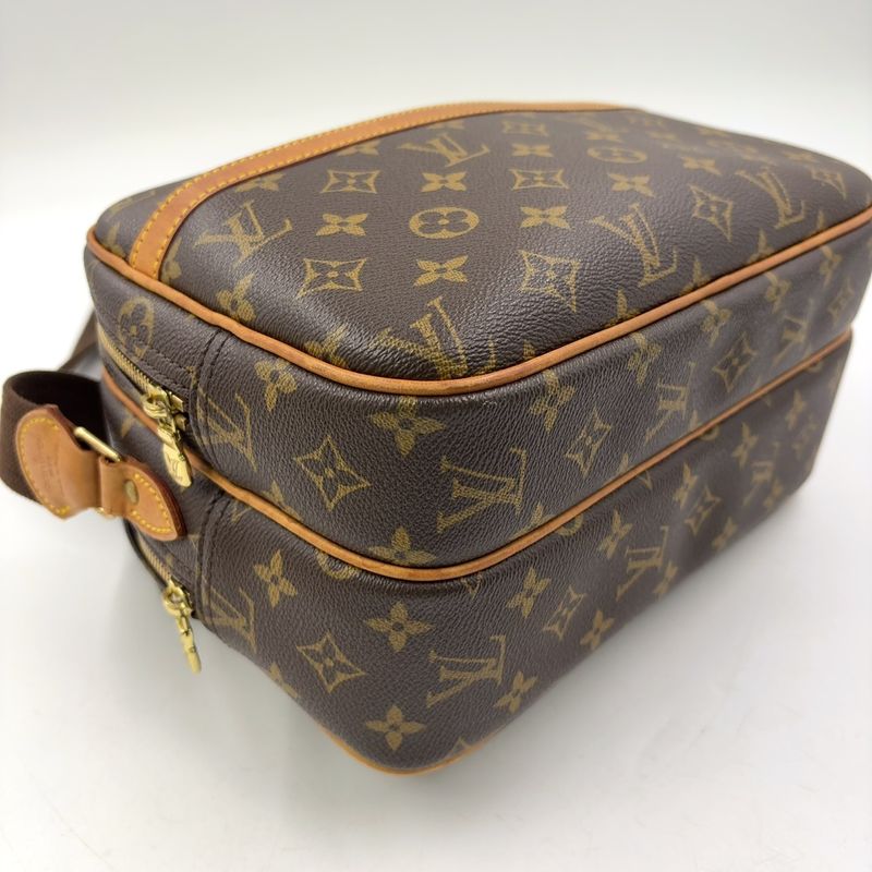 Louis Vuitton Reporter PM Monogram Leather × PVC Brown Shoulder Bag Gold M45254