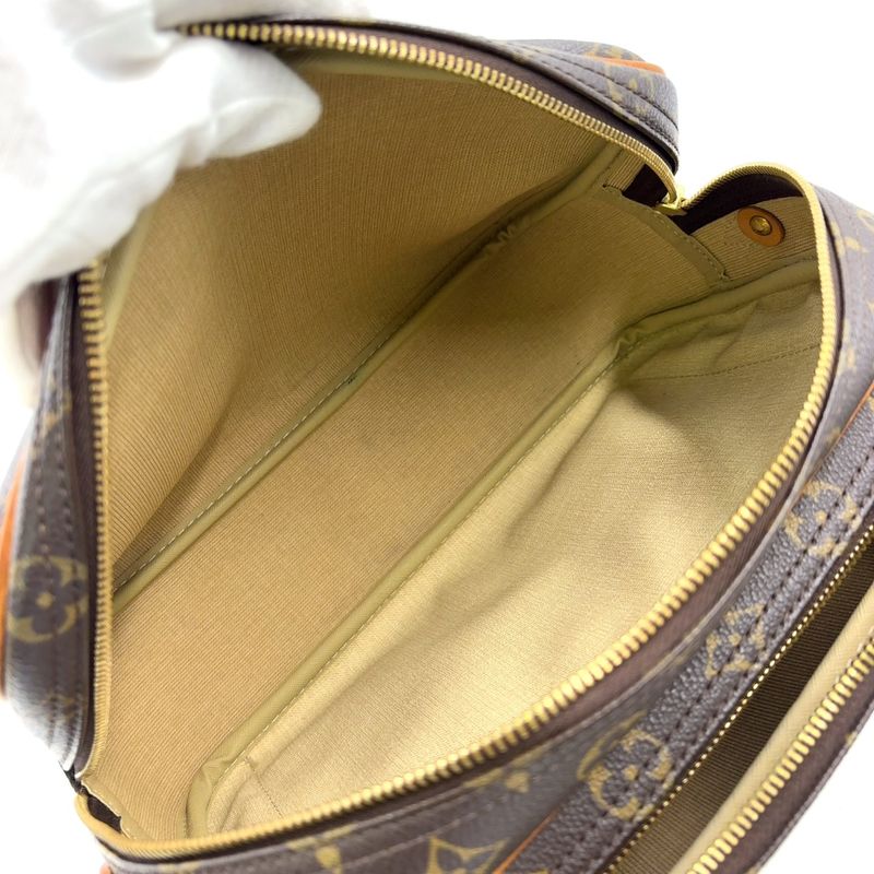 Louis Vuitton Reporter PM Monogram Leather × PVC Brown Shoulder Bag Gold M45254