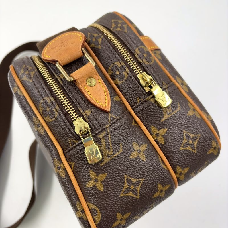 Louis Vuitton Reporter PM Monogram Leather × PVC Brown Shoulder Bag Gold M45254