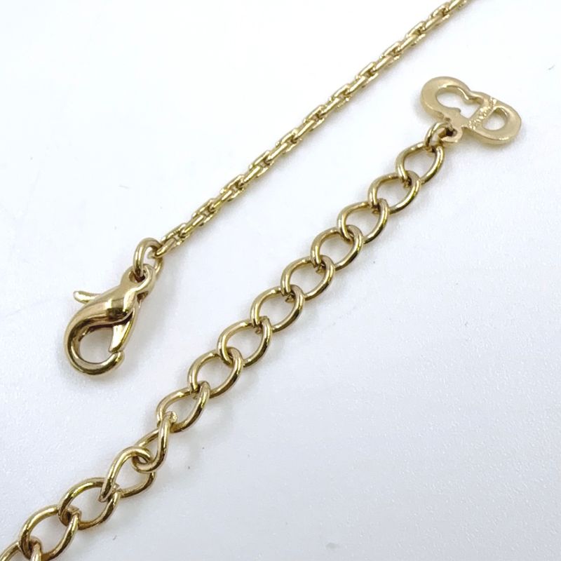 Christian Dior Circle Rhinestone GP Gold X Black Necklace