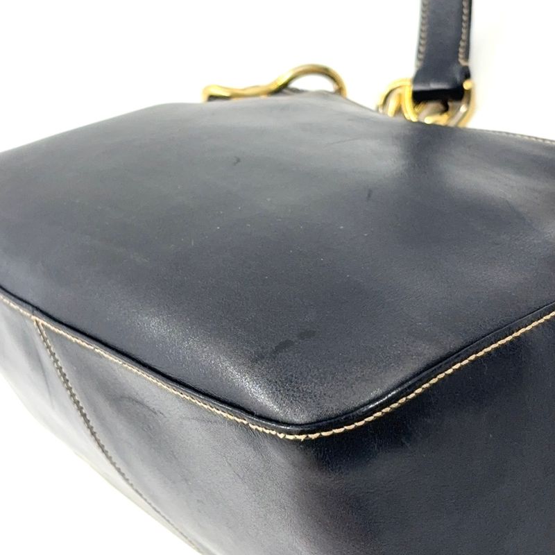 Prada Chain Leather Black One Shoulder Bag Gold