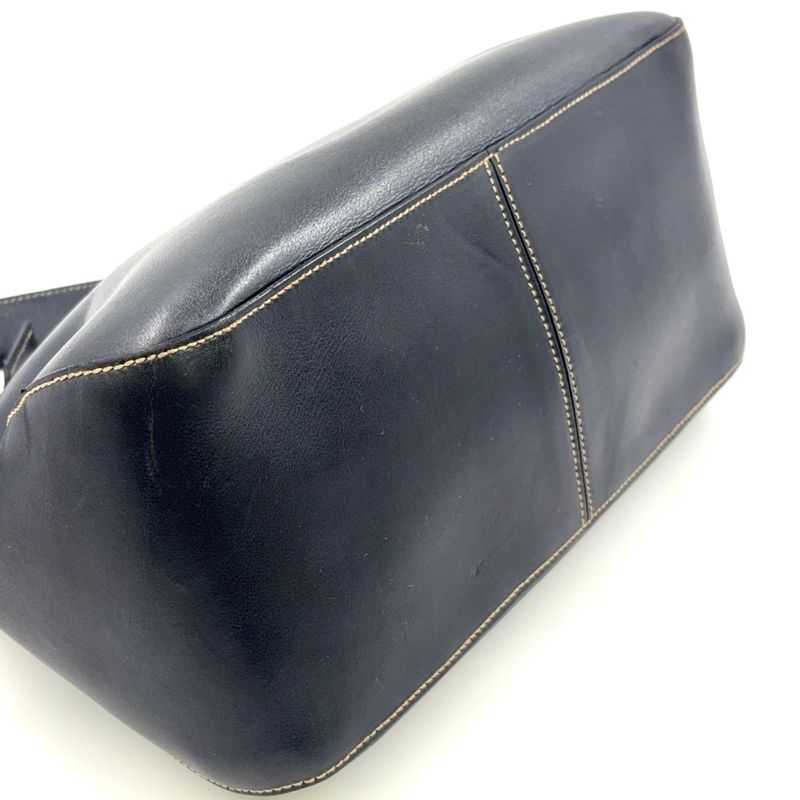 Prada Chain Leather Black One Shoulder Bag Gold