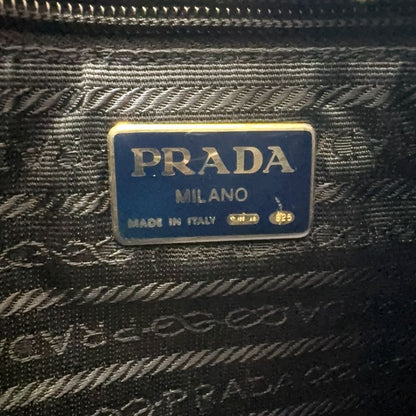 Prada Chain Leather Black One Shoulder Bag Gold