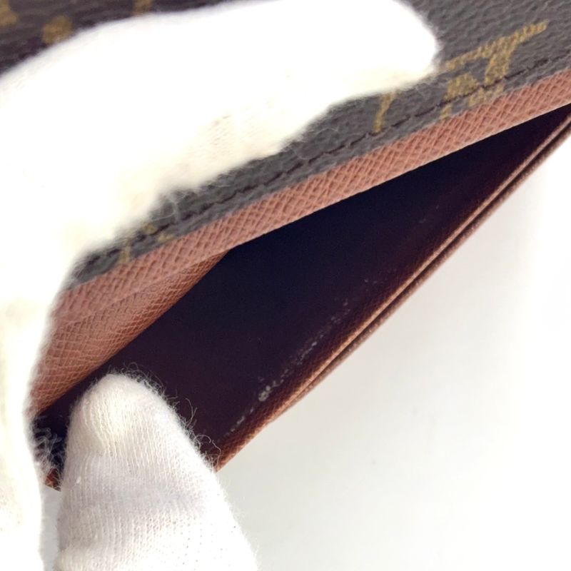 Louis Vuitton Portomone Viet Tresor Monogram Leather ×pvc Brown Bifold Wallet