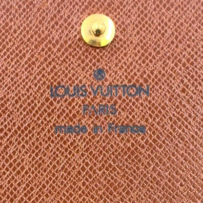 Louis Vuitton Portomone Viet Tresor Monogram Leather ×pvc Brown Bifold Wallet