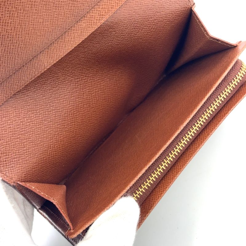 Louis Vuitton Portomone Viet Tresor Monogram Leather ×pvc Brown Bifold Wallet