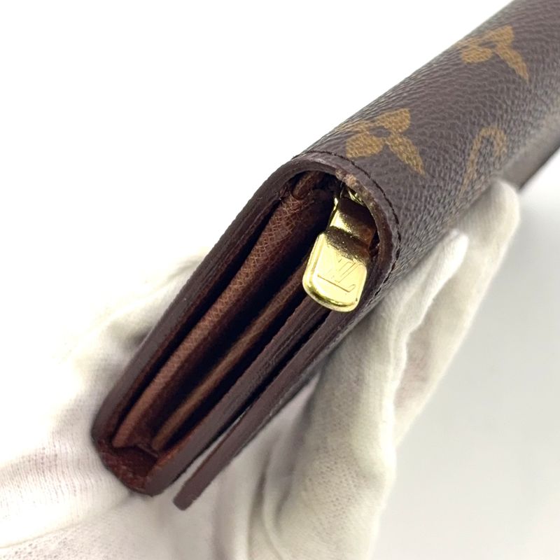 Louis Vuitton Portomone Viet Tresor Monogram Leather ×pvc Brown Bifold Wallet