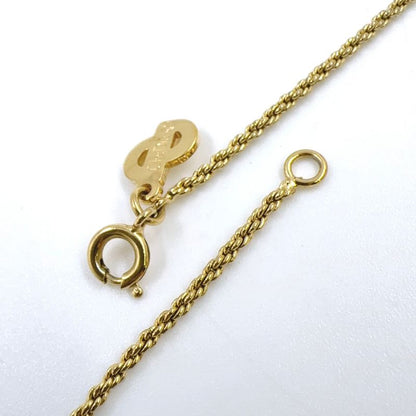 Christian Dior CD Logo Rhinestone GP Gold X Black Necklace