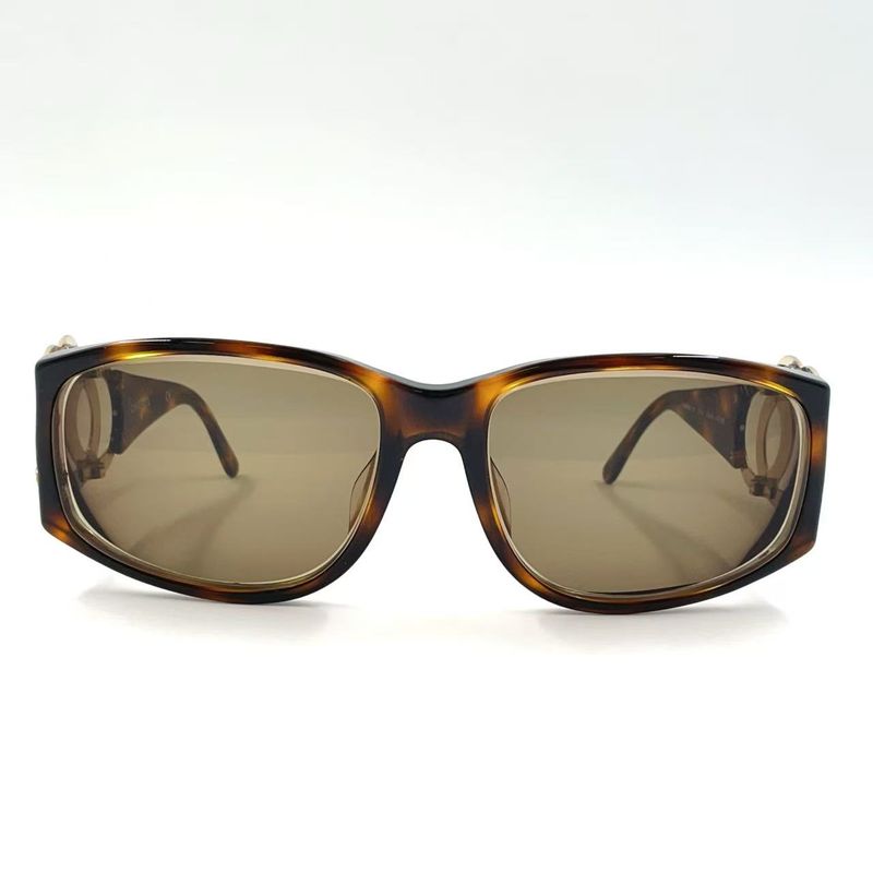 Chanel Cocomark Tortoiseshell Plastic Brown Sunglasses Gold