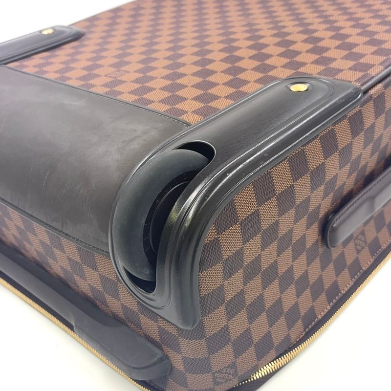 Louis Vuitton Pegus 55 Damier Ebene Damier Ebene All Over Pattern Leather × PVC
