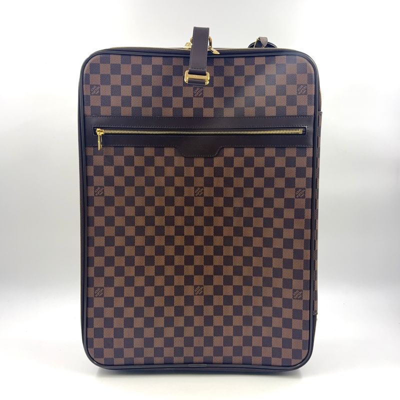 Louis Vuitton Pegus 55 Damier Ebene Damier Ebene All Over Pattern Leather × PVC