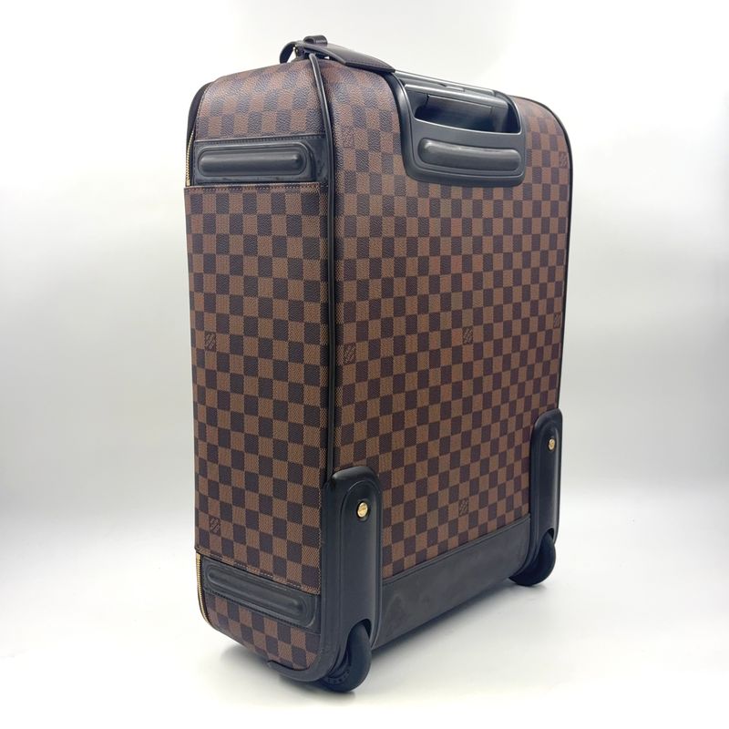 Louis Vuitton Pegus 55 Damier Ebene Damier Ebene All Over Pattern Leather × PVC