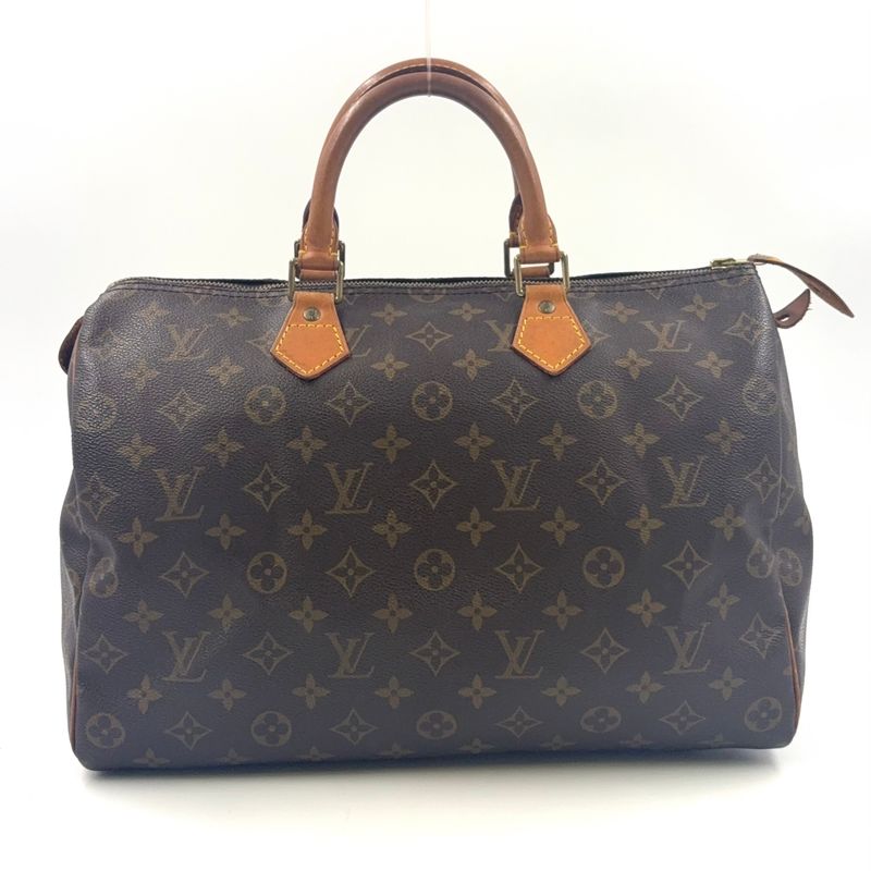 Louis Vuitton Speedy 35 Monogram Leather X PVC Brown Handbag Gold M41524