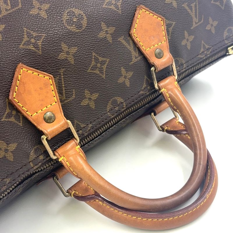 Louis Vuitton Speedy 35 Monogram Leather X PVC Brown Handbag Gold M41524