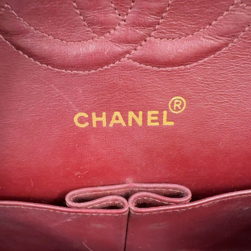 Chanel Matelasse 25 W Flap Serial Number 2 Caviar Skin Black W Chain Shoulder