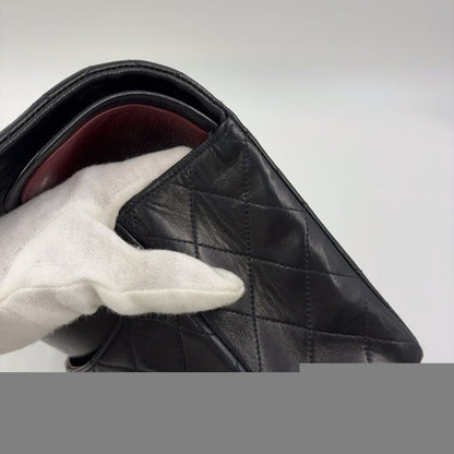 Chanel Matelasse 25 W Flap Serial Number 2 Caviar Skin Black W Chain Shoulder