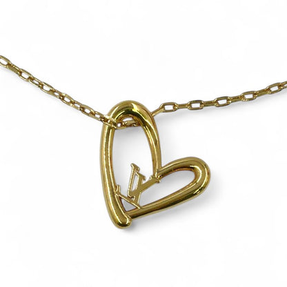 Louis Vuitton Collier Heart Foreign Love GP Gold Necklace M00465