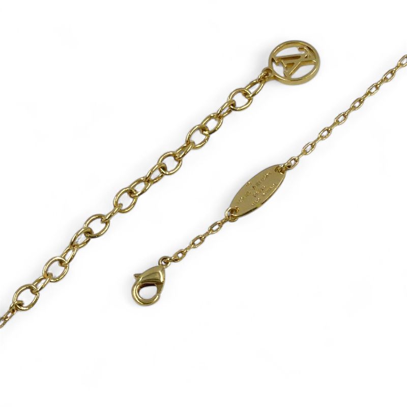 Louis Vuitton Collier Heart Foreign Love GP Gold Necklace M00465