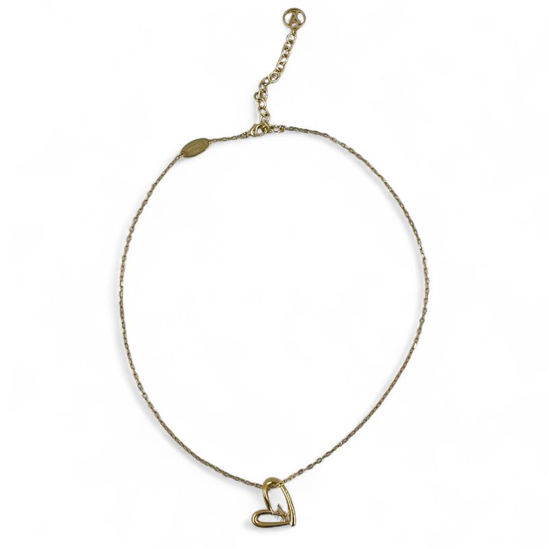 Louis Vuitton Collier Heart Foreign Love GP Gold Necklace M00465