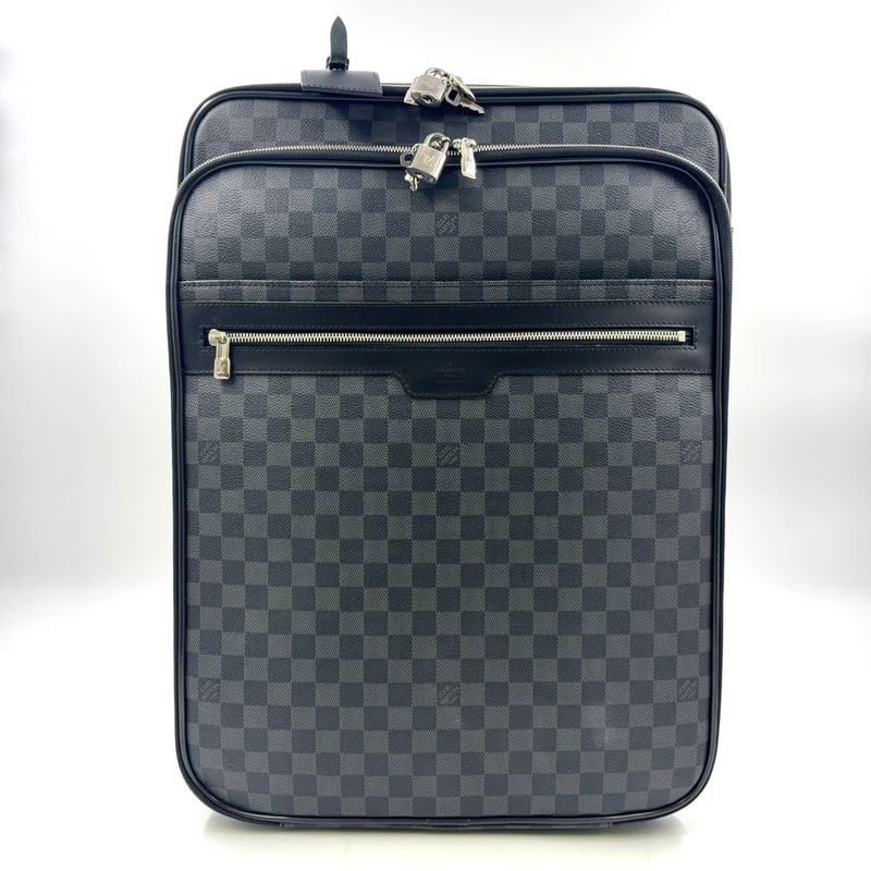 Louis Vuitton Pegase 55 Damier Graphite Damier Graphite Initial Leather ×PVC