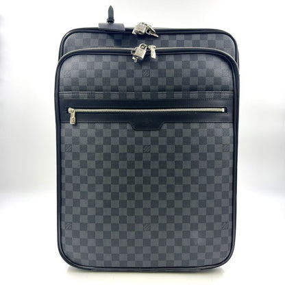Louis Vuitton Pegase 55 Damier Graphite Damier Graphite Initial Leather ×PVC