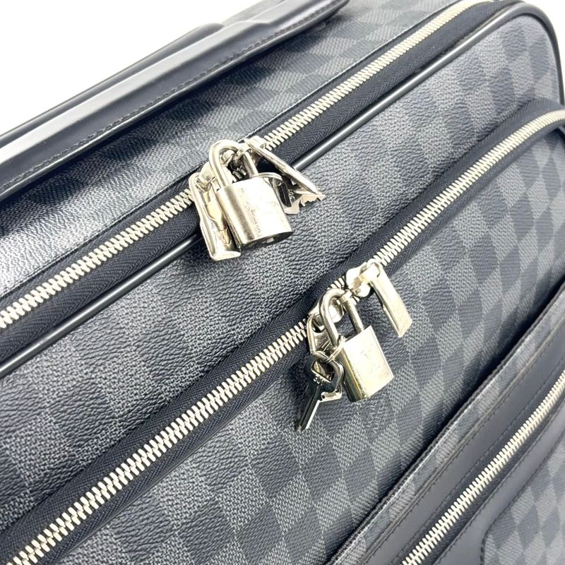 Louis Vuitton Pegase 55 Damier Graphite Damier Graphite Initial Leather ×PVC