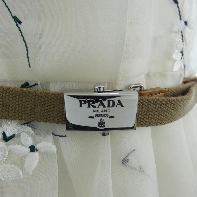 Prada Floral Embroidered Silk Midi Dress P3l88r Sooo 14kf Dress