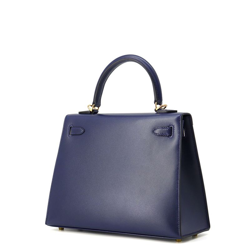 Hermes Handbag Kelly 25 Sellier Blue Abyss Champagne Gold Blue-abyss