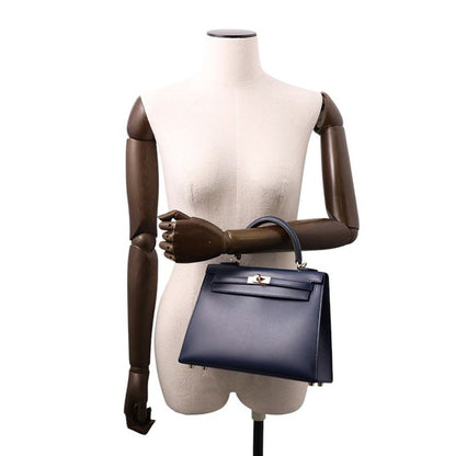 Hermes Handbag Kelly 25 Sellier Blue Abyss Champagne Gold Blue-abyss