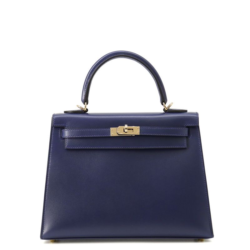 Hermes Handbag Kelly 25 Sellier Blue Abyss Champagne Gold Blue-abyss
