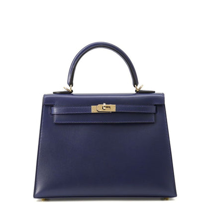 Hermes Handbag Kelly 25 Sellier Blue Abyss Champagne Gold Blue-abyss